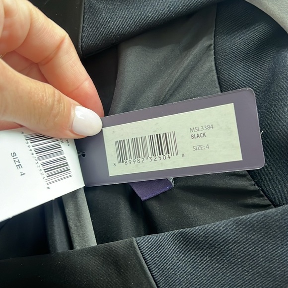 NYDJ Black Silky Tuxedo style open Front Blazer NWT size 4 - Picture 6 of 9